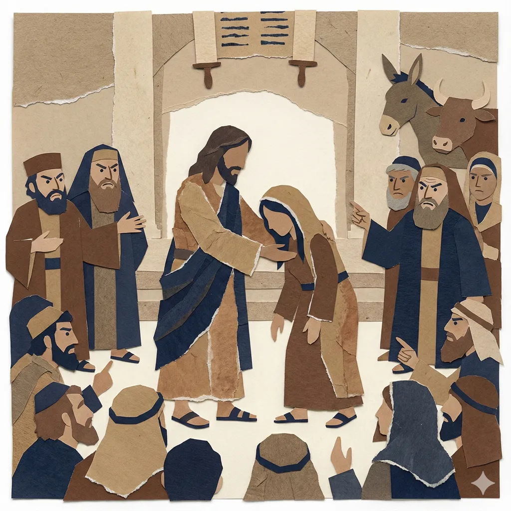 Lucas 13: 10-17. Curación de mujer encorvada en sábado